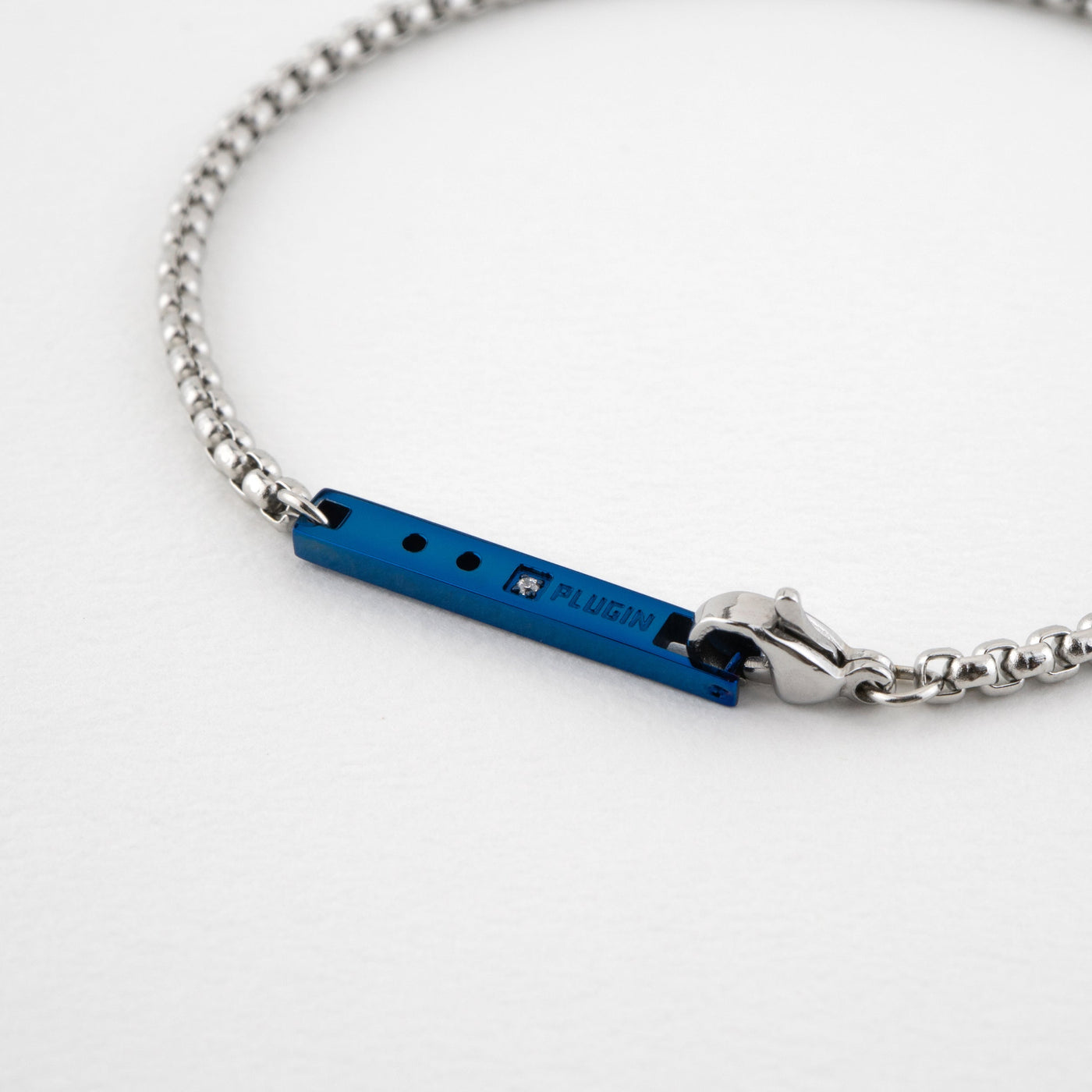 PUNCHING PLUS ステンレス キュービックジルコニア チェーン ブレスレット PIB7981